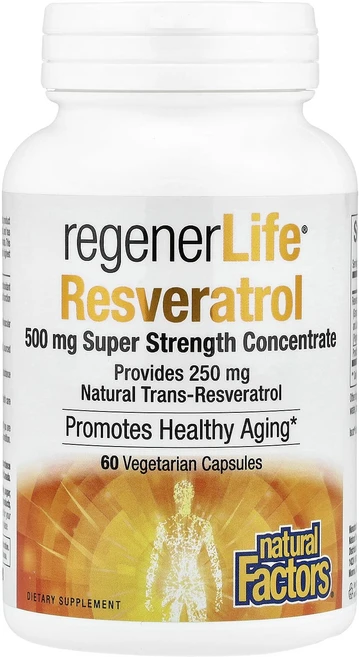 새해 첫좋은선물 Natural Factors RegenerLife® 레스베라트롤 500mg 베지 캡슐 60정 제대로 할인합니다, NaturalFactorsRegenerLife레스베라트, 1개 - 쿠팡