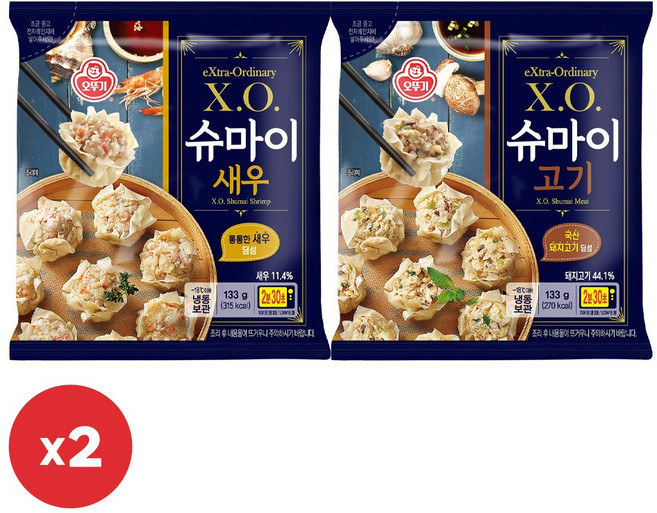 오뚜기 X.O. 슈마이새우 133g 2개+슈마이고기 133g 2개(총 4개)