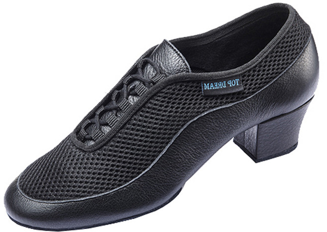 탑드림 9010 검정가죽+에어망사 여성라틴모던웰빙사교댄스화, 235