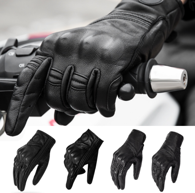 바이크 가죽장갑 오토바이 라이딩 글러브 스마트폰 터치장갑, 숏타입[타공 버젼], XL
