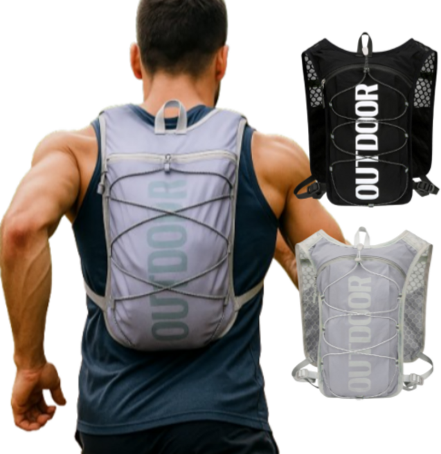 만만템 초경량 트레일 러닝 조끼 배낭 백팩, 퍼플그레이, 1개