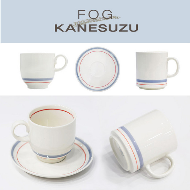 [쿠커스 판다] 카네수즈 [포그B&R] 도자기 그릇 시리얼볼 샐러드볼 디저트 접시 머그 커피잔 받침 아메리카노 컵 일본생산, 포그, 1개, 플레이트 7,1/2
