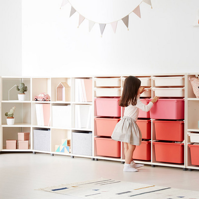 일룸 [일룸] 에디키즈 1400폭 PL박스수납장, IV몸통+아이보리그레이PL박스