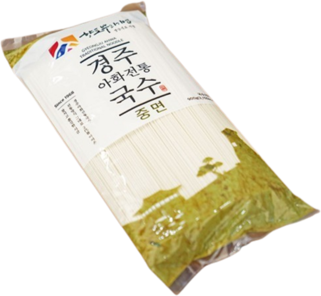 경상북도와 경주시 지정 장인국수 아화전통국수 중면, 3개, 900g