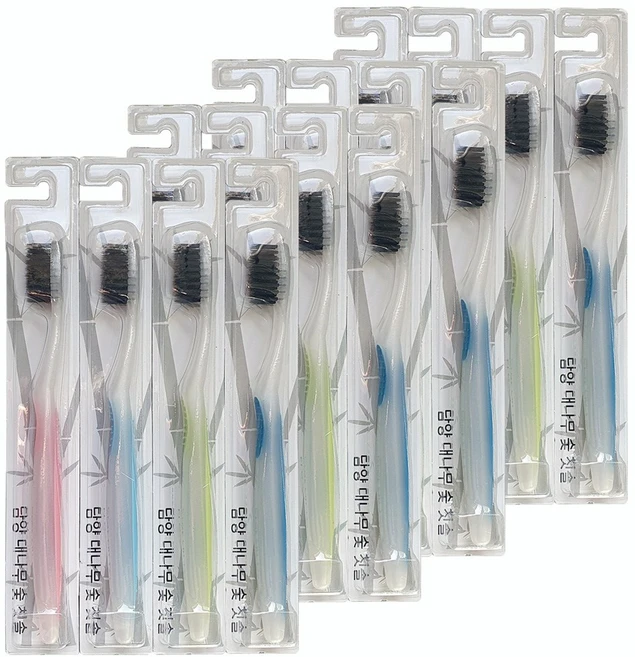 이중 미세모 참 대나무숯으로 만든 칫솔 항균효과 성인용 국내산, 1개, 16개입 - 쿠팡