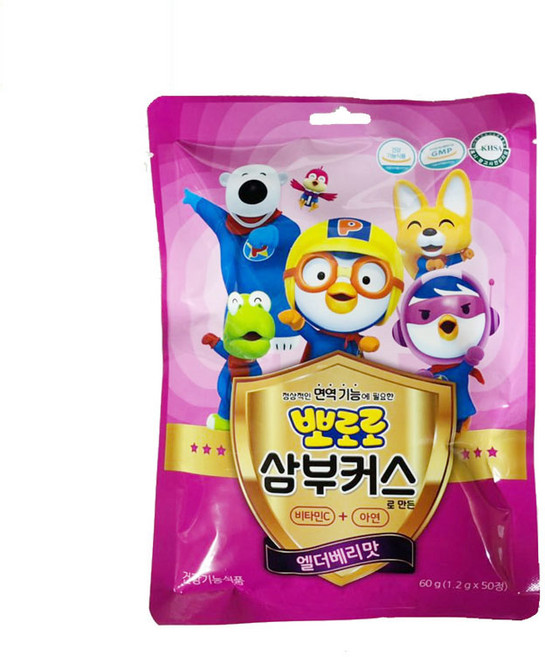 뽀로로 삼부커스 비타민C+아연, 50정, 1개