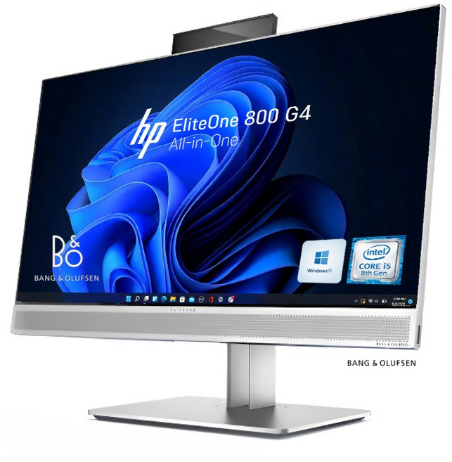 HP 엘리트원 800 G4 올인원PC 일체형PC 인텔 i5 RAM 8/16GB SSD장착 FHD 24인치 윈도우11 웹캠O (무선 키보드와 마우스 증정), HP ELITEONE 800G4, WIN11 Pro, 256GB, 8GB, 실버