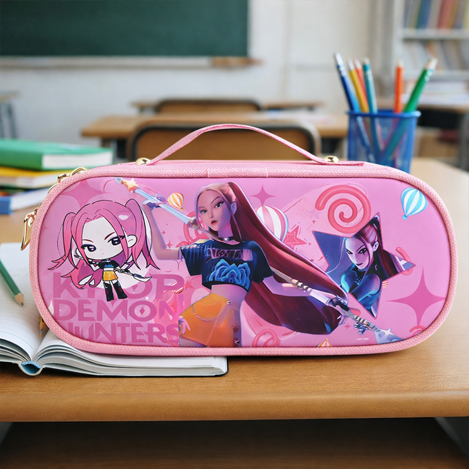케이팝 데몬 헌터스 필통 케데헌 파우치, 1개, 핑크