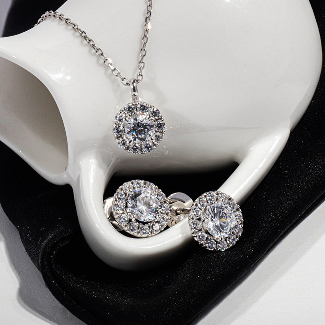 3부 5부 다이아 세트 천연 현대 우신 트윙클 귀걸이 목걸이 예물 기념일 생신 환갑 선물