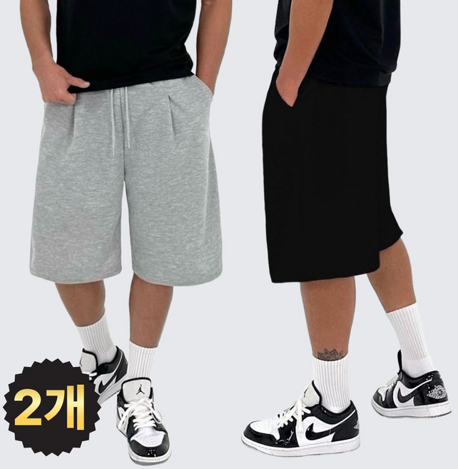 리펙트데이 남자 버뮤다팬츠 와이드 6부 반바지 2장세트