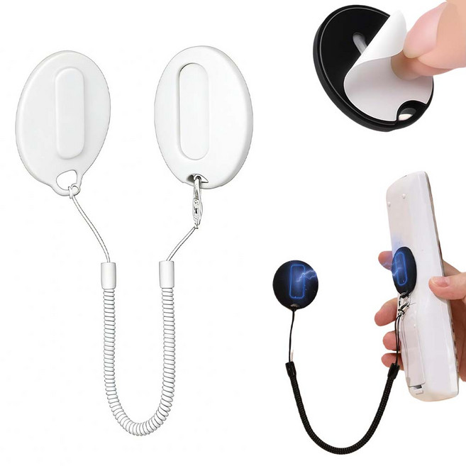 루이 내구성 자석 리모컨 고정 스트랩 연장 스프링 케이블 엉킴 방지 가전/거실/벽면, 1개, 흰색