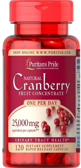 Puritans Pride One A Day Cranberry 퓨리탄 프라이드 크랜베리 120정 2팩, 1개 - 쿠팡