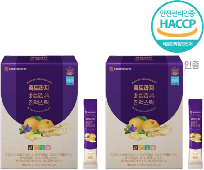 목에좋은 도라지배즙 생강 배즙 스틱, 200개, 10g