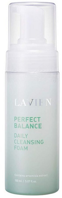 LAVIEN Perfect Balance 데일리 클렌징 폼 - 페이스 워시 마일드 버블 폼 클렌저 메이크업 리무버 모든 피부 타입 - 150ml(5.97온스) 병, 1