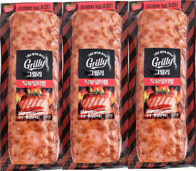 동원 그릴리 직화델리햄, 300g, 3개
