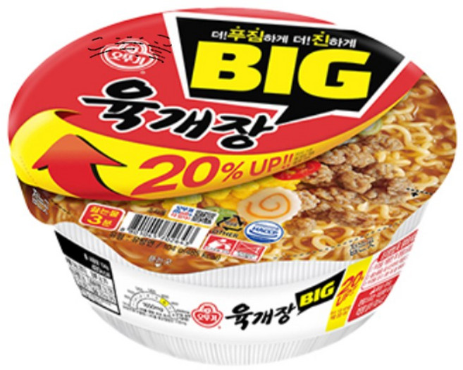 오뚜기 육개장 컵 104g, 20개