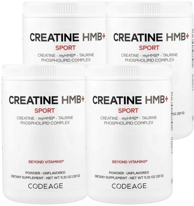 코드에이지 스포츠 크레아틴 HMB 플러스 언플래버드 321 g Codeage Sport Creatine HMB+ Unflavored 321g, 4개 - 쿠팡