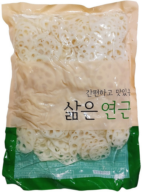 운학무역 운학 3mm 삶은 연근채 1Kg 3개 얇은 슬라이스 자숙 데침 염장 냉동 이강산닷컴