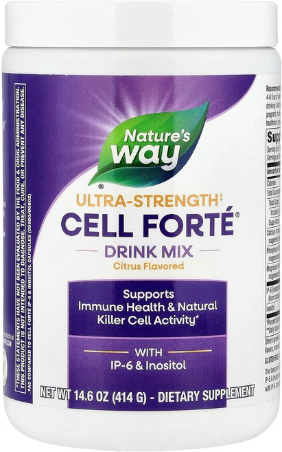 Nature's Way Cell Forté® 드링크 믹스 IP-6 및 이노시톨 함유 초강력 감귤류 맛 414g(14.6oz) Way (네이처스 웨이), Nature's Way, Cell Forté® 드링, 1개, 414g - 쿠팡