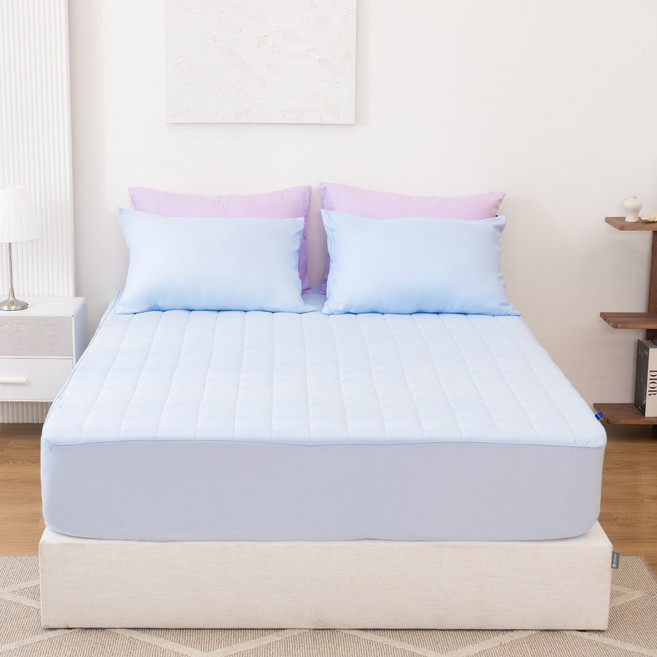 코팅블루 먼지없는 포근한 호텔 누빔 매트리스커버