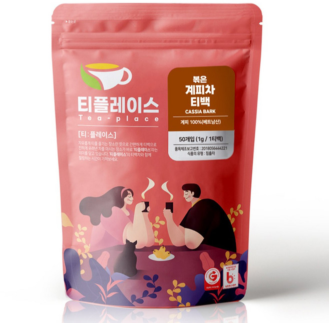 티플레이스 볶은 계피차 삼각티백 50티백 전통차 허브차, 1개, 50개입, 1g