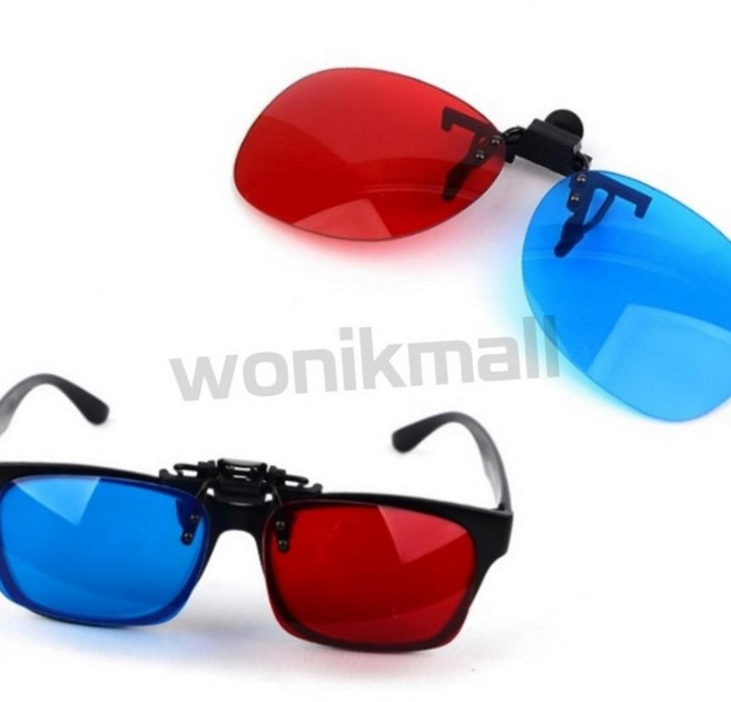 원익몰2 3D입체안경 일반형/고글형 적청안경2개