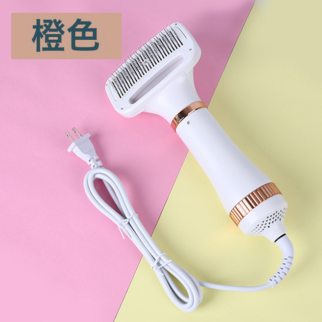 爆款狗狗猫咪宠物智能电动热风梳毛拉毛一体吹风机速干神器, 1個, 香槟金:美规插头