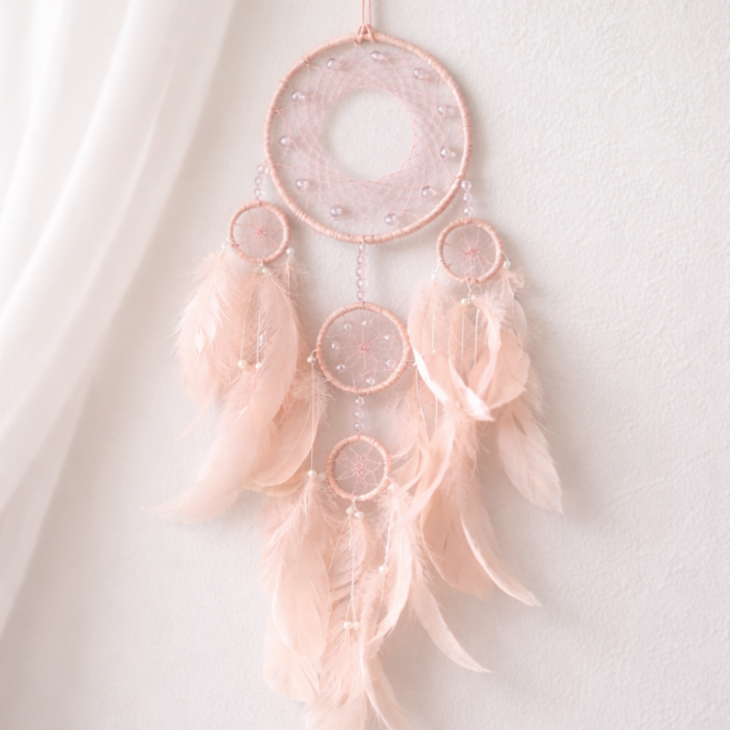 데이아스 아늑한 공간 핸드메이드 드림캐쳐, 파스텔핑크