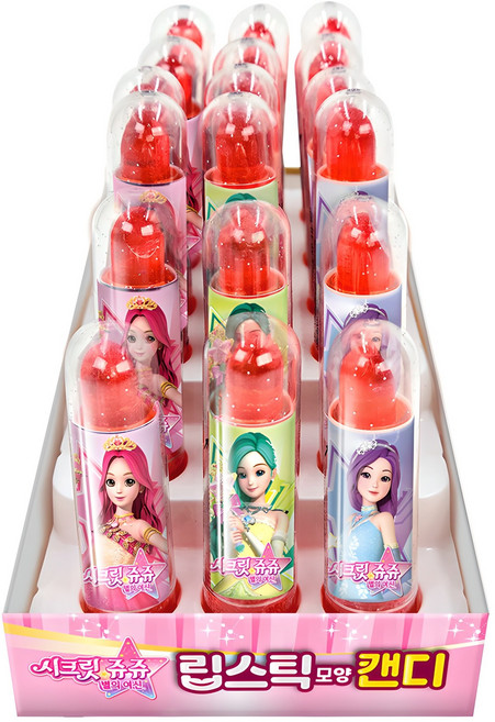 시크릿쥬쥬 립스틱모양 캔디, 6g, 18개