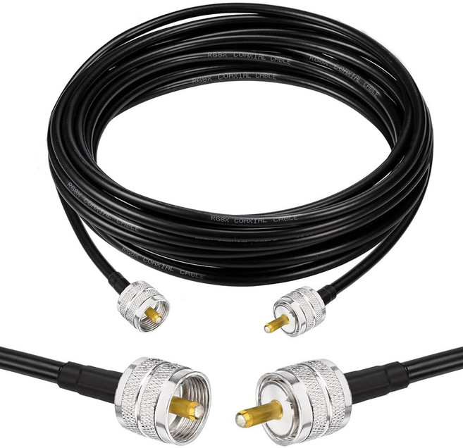 슈퍼배트 UHF 남성 PL-259에서 PL-259 저손실 디지털 동축 점퍼 케이블 3피트 RG58 HAM 및 CB 라디오 안테나 분석기 더미 로드 SWR 미터용, 25ft rg8x Cable, 25ft rg8x Cable