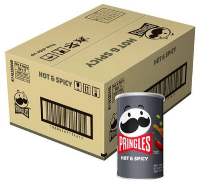 켈로그 프링글스 핫 앤 스파이시 스낵, 53g, 24개