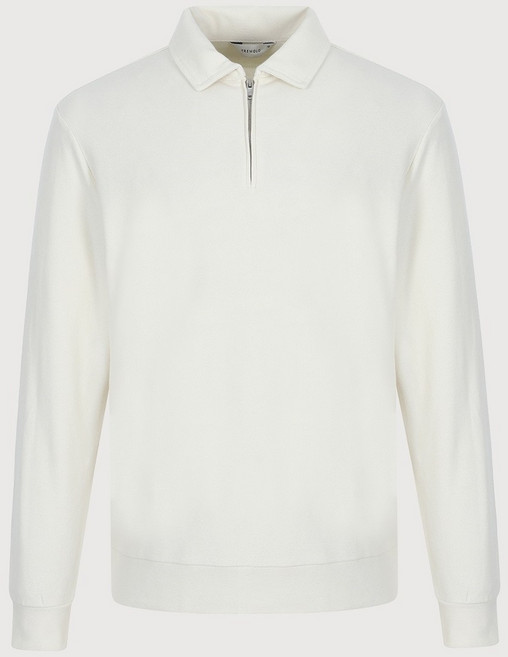 [봄 가을 특가] 트레몰로 (주)세정 남성 25년 조직감이 돋보이는 면 혼방 크림컬러 반 집업 기본 카라 남자 긴팔 티셔츠 -7881 트레몰로7881