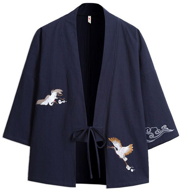 티류으스 일본풍 유카타 가운 얇은 가디건 한텐 셔츠 축제 의상 잠옷 세트