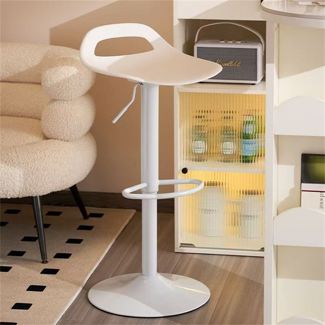 바 걸상 360도 회전 승강이 가능한 하이 스툴 바 의자 계산대 바 걸상 가정용 하이 스툴, 1개, 흰색