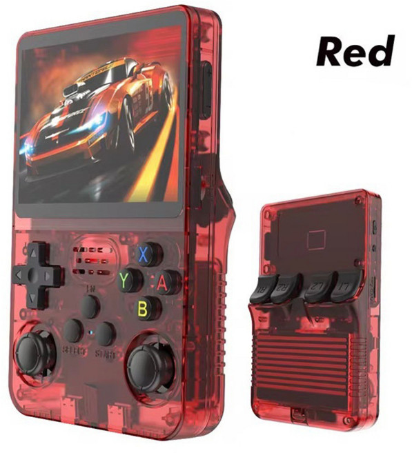 PYHO 휴대용게임기 고전게임 20000종 듀얼 조이스틱 지원 한글, 붉은색