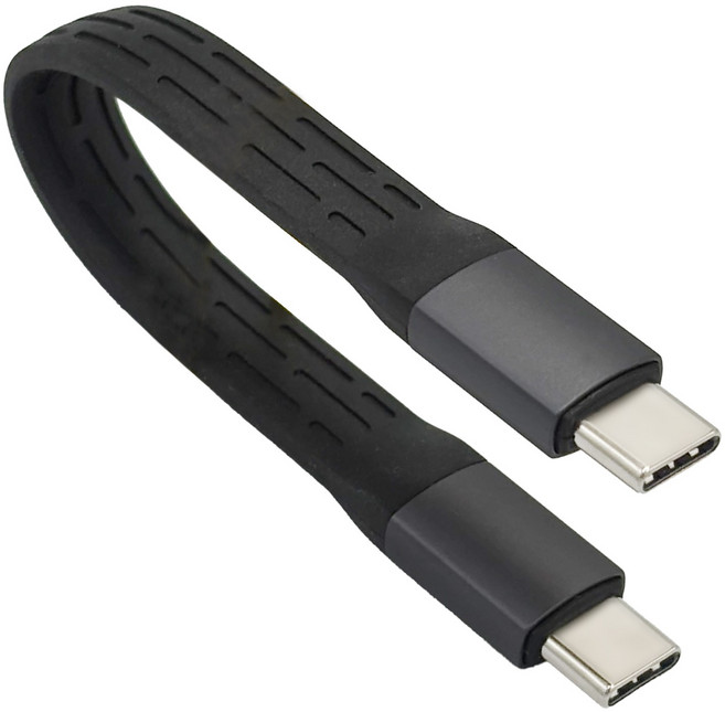 240W 초고속충전 PD 이지캐리 C타입 숏 미니 케이블, 1개, 블랙, 15cm