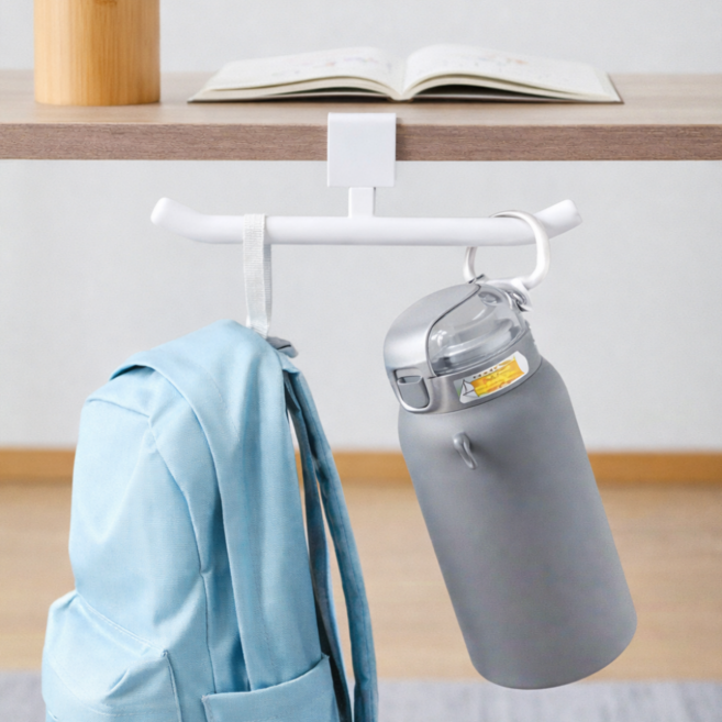 탑픽 데스크 다용도 걸이 무타공 책상 가방걸이 책가방 정리걸이, 화이트, 1개