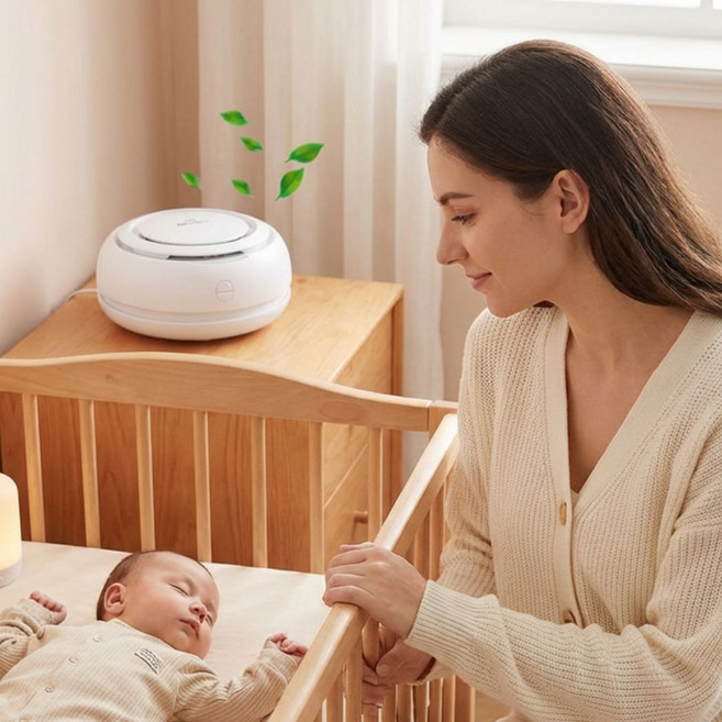 [KS한국] 프리미엄 국산 원룸/차량 공기청정기(LG UV LED 세척 필터) 신생아 침실 저소음, 퓨어화이트, KS-12000