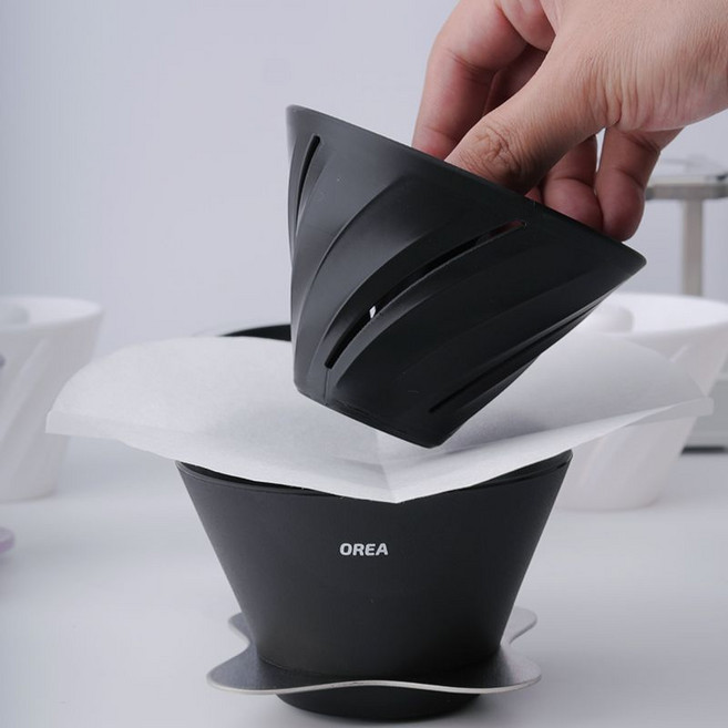 오레아 V3/V4 핸드드립 드리퍼 OREA 여과기 V2/3/4 좁은 검정색 Lite, V4 와이드 흰색 Lite