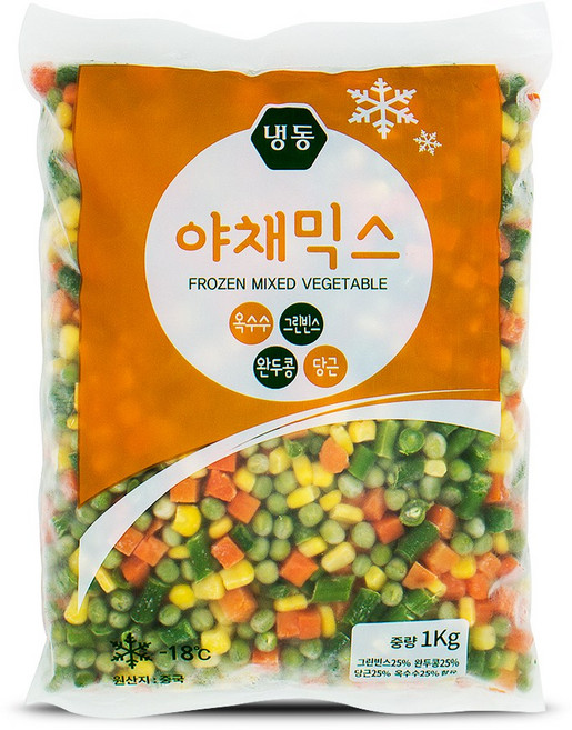 (신정푸드) 냉동 야채 4종 혼합믹스 - 1kg, 1개