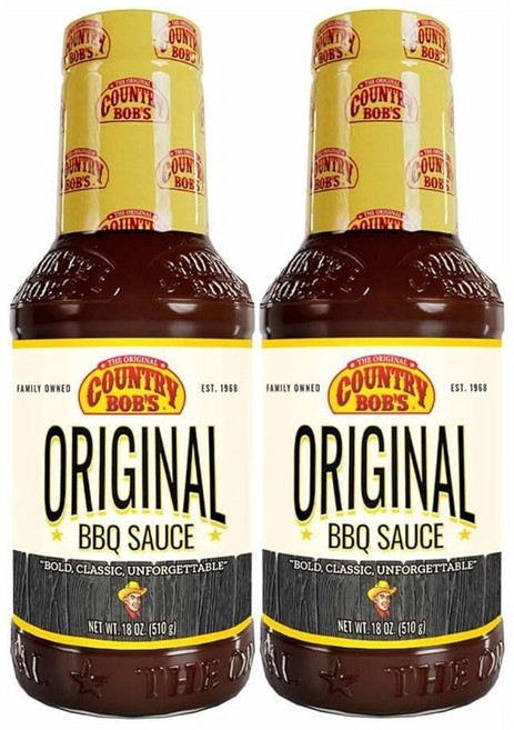 Country Bob's Sweet Honey 바베큐 소스 - 고기 닭고기 생선 돼지고기 달콤한 풍미 그릴용 BBQ 소스 마리네이팅 글루텐 프리 532.3ml(18, Pack of 2, Original