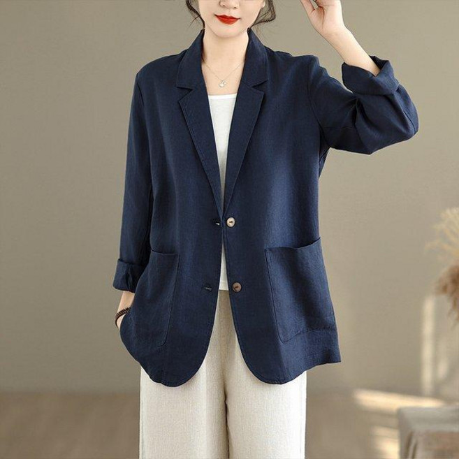 여성 캐주얼 린넨 세미정장 여자 봄가을 면마 정장 자켓 아우터 상의