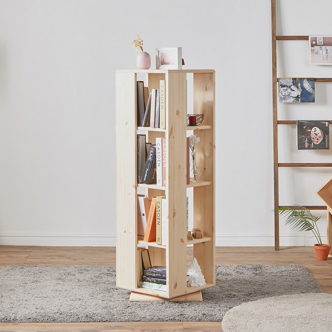 동서가구 라망 원목 회전책장 4단 DF928405, 내추럴