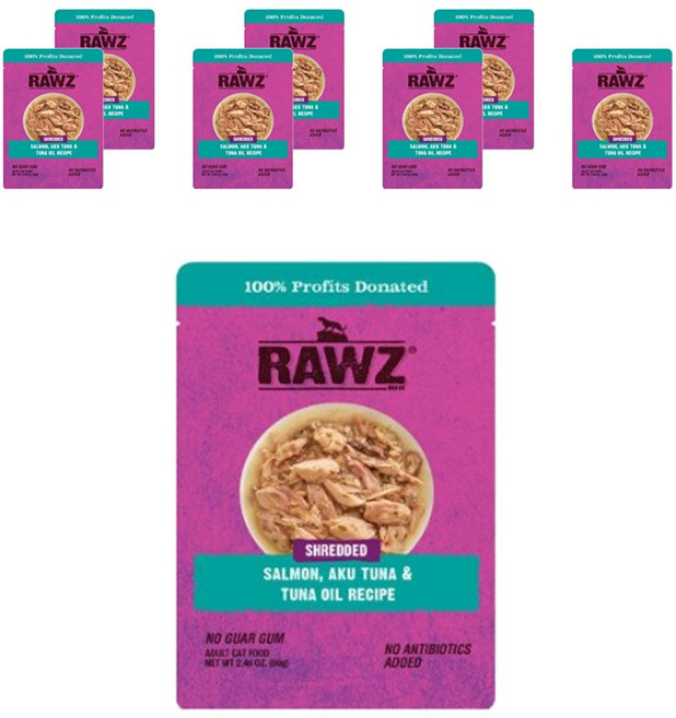 로우즈 슈레디드 연어 참치&참치오일 고양이 주식파우치 8p, 69g, 8개