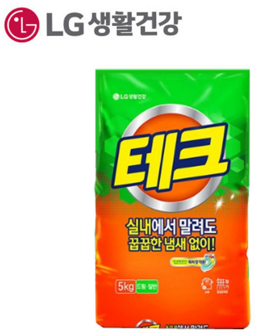 테크 실내건조 가루세제 5kg, 1개