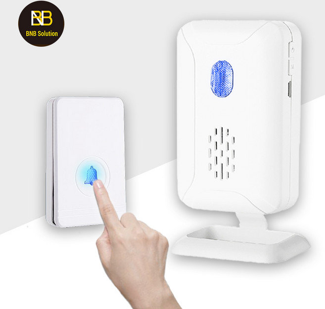 비엔비 무선 방수 초인종 긴 무선 통신거리 도어벨 차임벨 현관문 손님알림 출입문벨 호출벨, 1세트, 도어벨 세트(송/수신기) + AA 건전지 3개