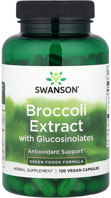 Swanson 글루코시놀레이트 함유 브로콜리 추출물 비건 캡슐 120정(캡슐 1정당 600mg) Swanson (스완슨), 1개, 120정 - 쿠팡