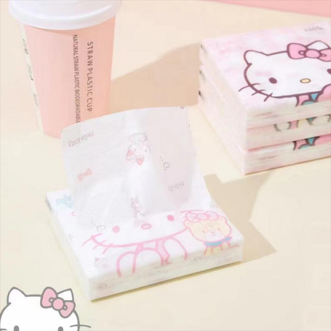 캐릭터 패턴 포차코 10매 여행용휴대용 핑크 포켓 티슈, 1개, A. 40매