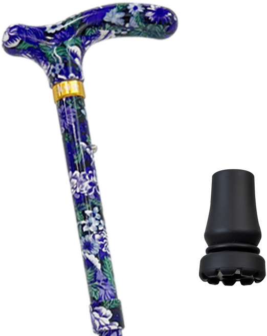 효다함 꽃길 어르신 지팡이, 보라꽃, 1개