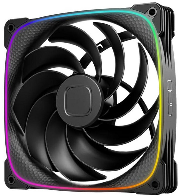 Geometric Future Squama 2503R 리버스 블레이드 RGB PWM 팬 - 140mm - 1팩 - 성능 및 무소음 밸런스 - 듀얼 조명 루프 - 5V 3핀 주소, 140mm Reverse Blade x 1, 블랙